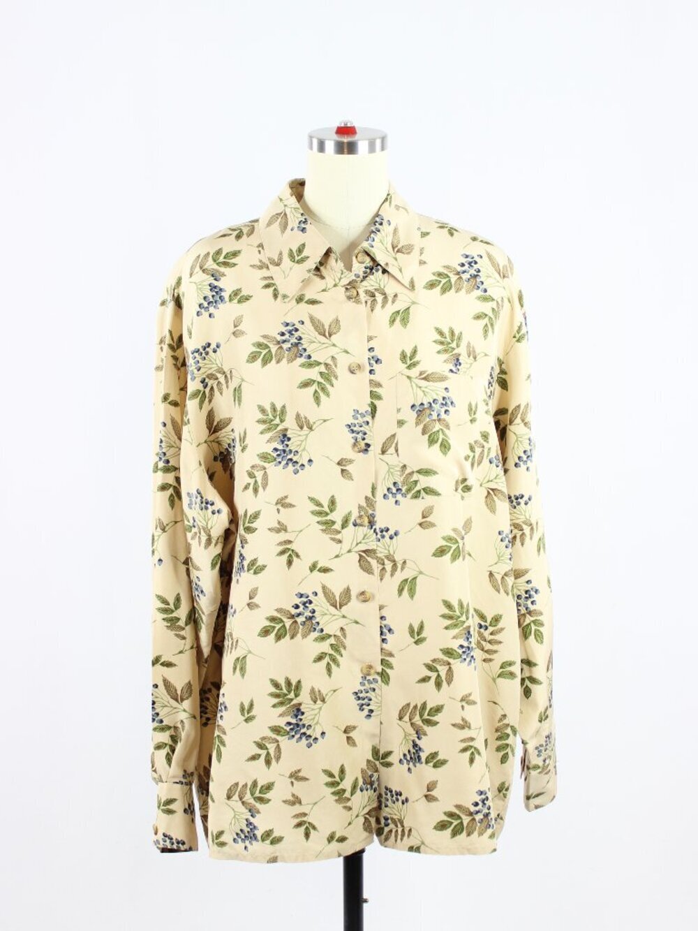 Vintage 90's ELISABETH by LIZ CLAIBORNE Berry Silk Button Up Blouse, Size 14